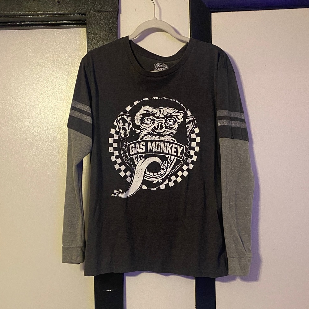 Gas Monkey Men's Long Sleeve Shirt - Black and Gray